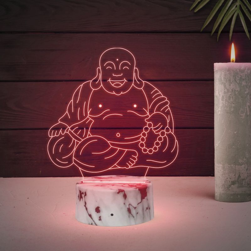 3D Laughing Buddha Led Night lamp 16 Color Changing Light with Remote Control Home Decor Lamp